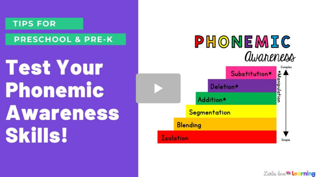 Phonemic awareness video for parents and teachers of preschool, pre-k, and kindergarten students 
