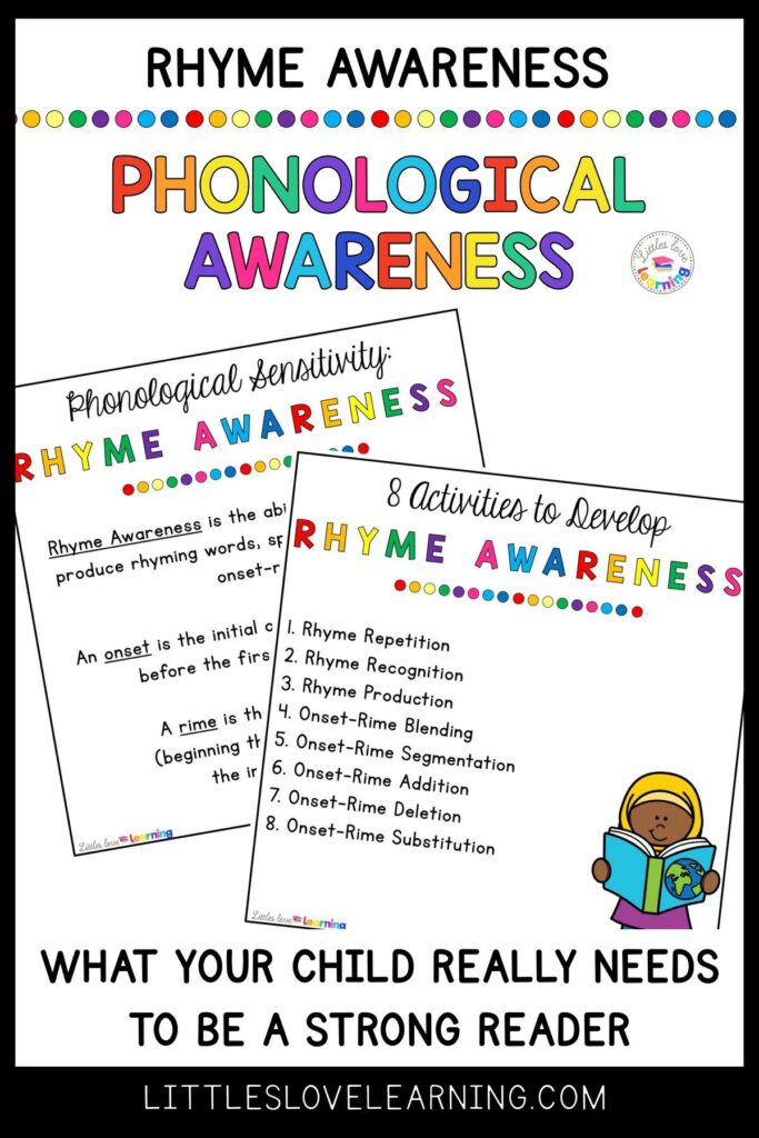 Rhyme awareness activities for parents and teachers of preschool, pre-k, and kindergarten students 
