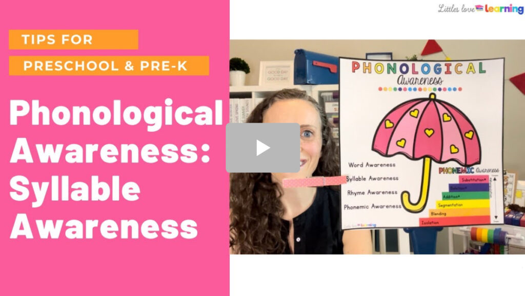 Syllable awareness video for parents and teachers of preschool, pre-k, and kindergarten students 