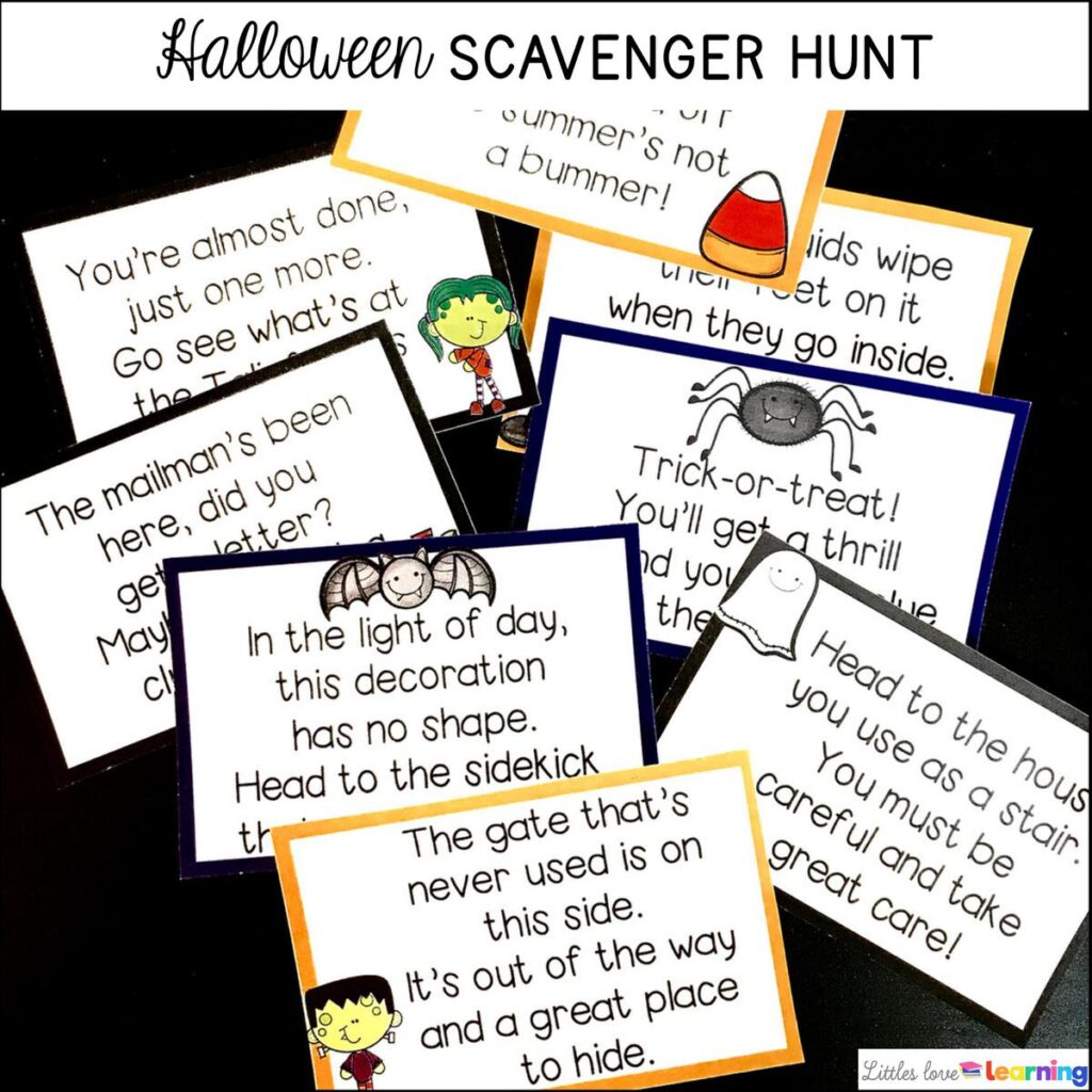 Halloween scavenger hunt for preschool, pre-k, and kindergarten 