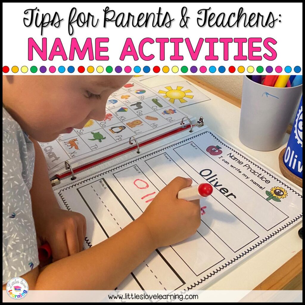 Name activities for preschool, pre-k, and kindergarten 