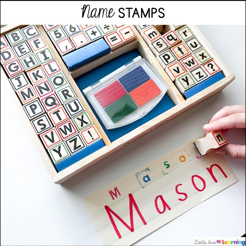 Name stamps for preschool, pre-k, and kindergarten 