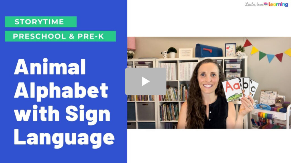 Animal Alphabet with Sign Language video for preschool, pre-k, and kindergarten 