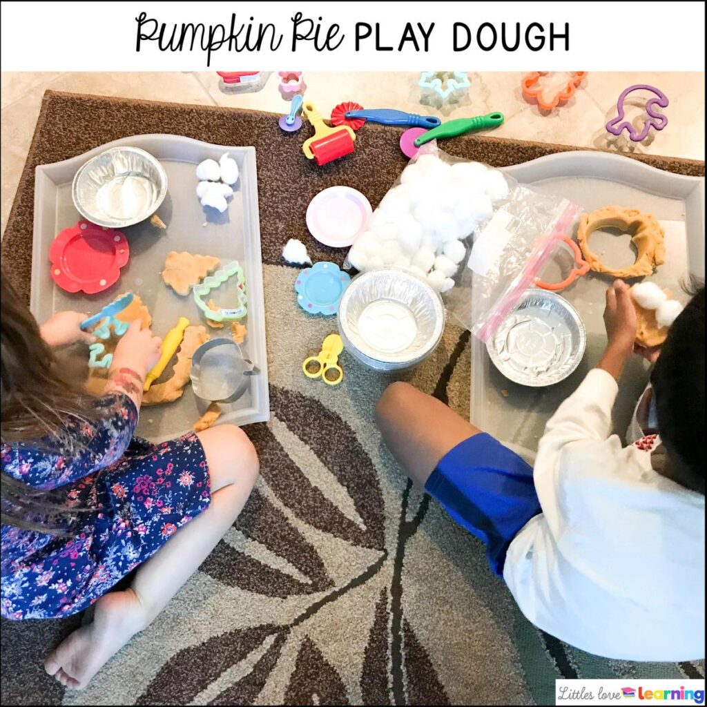 Kindergarten, Pre-K, and Preschool Thanksgiving Pumpkin Pie Play Dough
