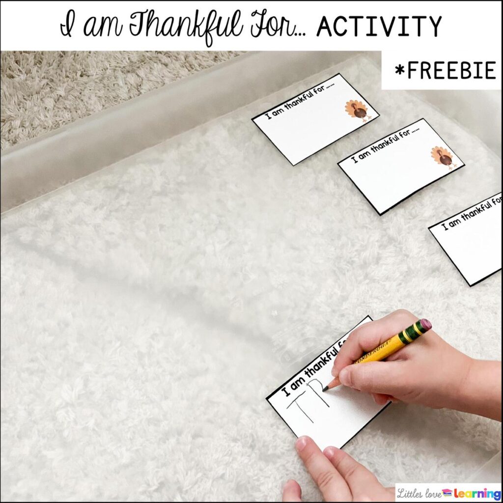 Kindergarten, Pre-K, and Preschool Thanksgiving I Am Thankful For Free Activity