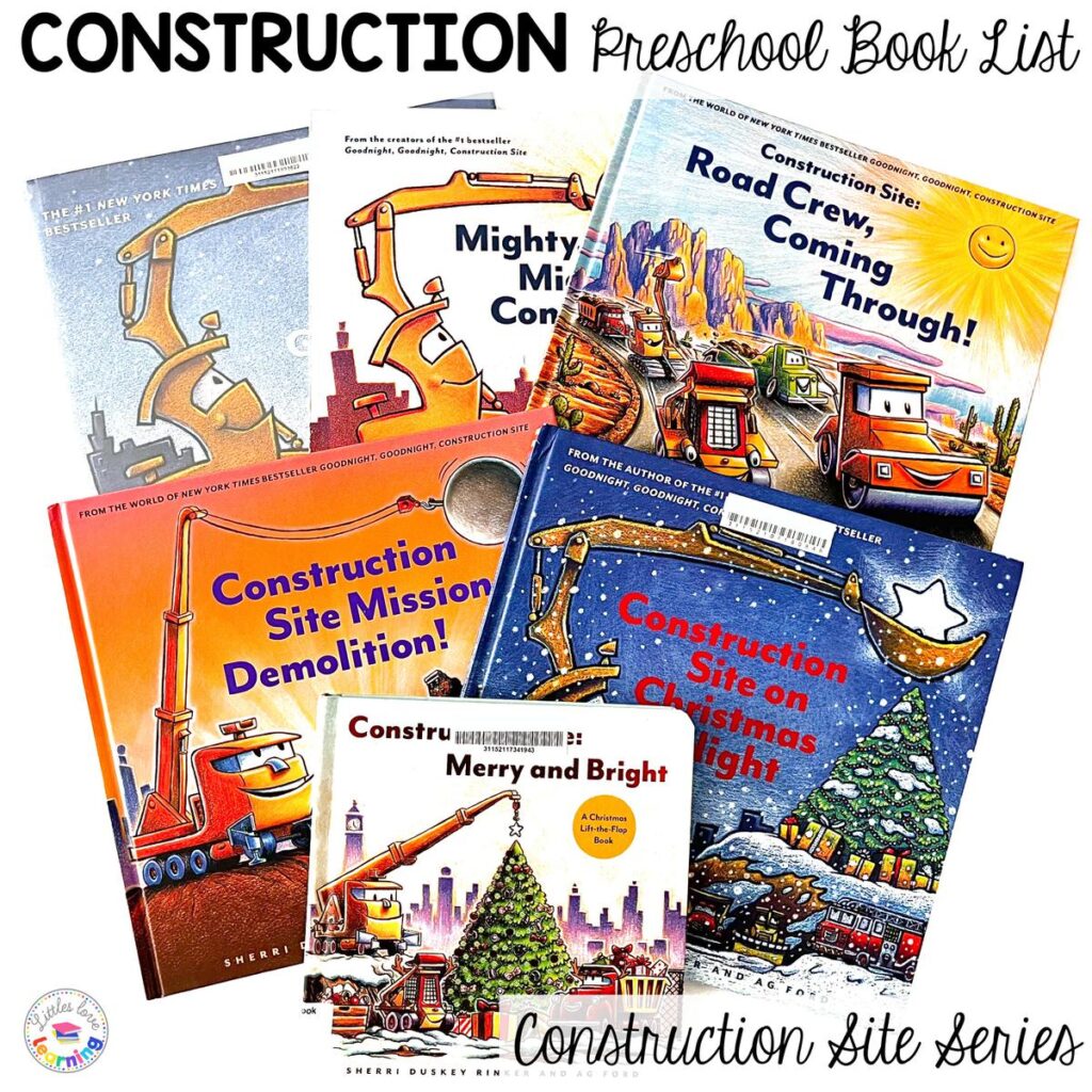 Construction books for preschool, pre-k, and kindergarten 