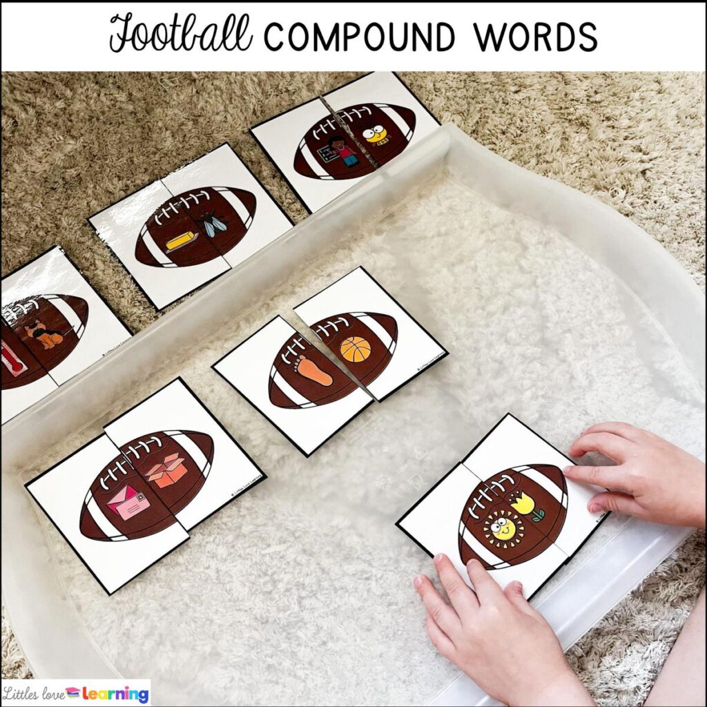 Fall compound words activity for preschool, pre-k, and kindergarten 