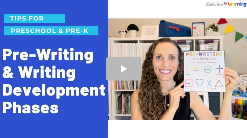 Pre-writing and writing development phases video for preschool, pre-k, and kindergarten 