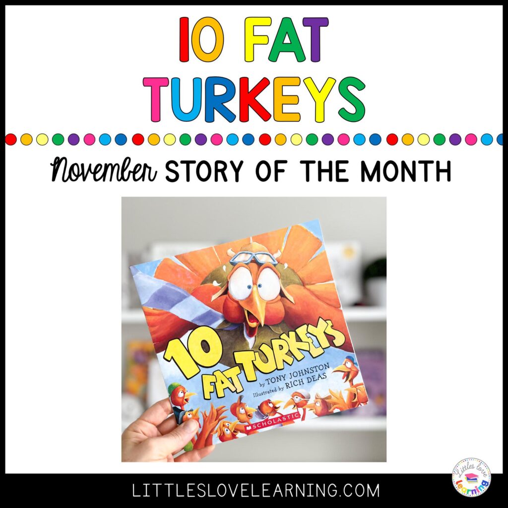 10 Fat Turkeys book activities for preschool, pre-k, and kindergarten 