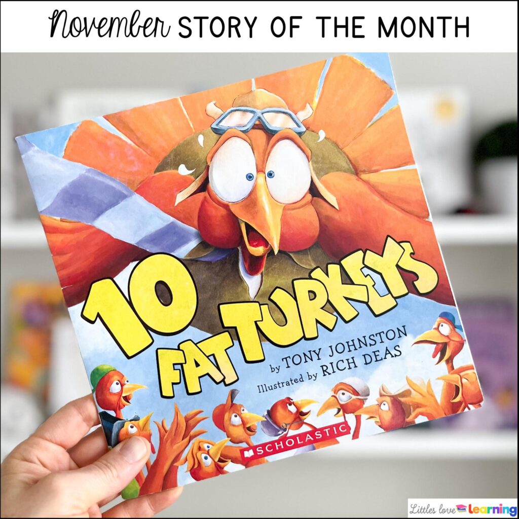 10 Fat Turkeys book activities for preschool, pre-k, and kindergarten 
