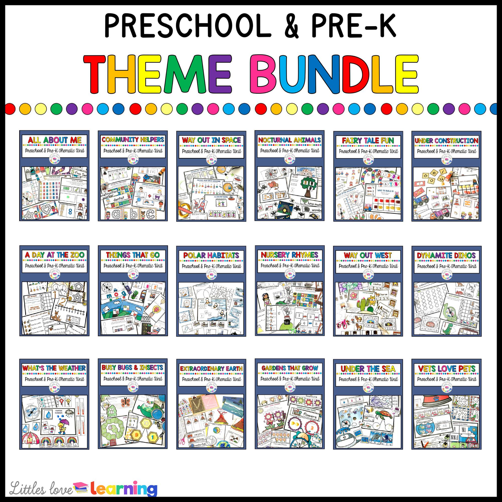 Themes Preschool Activity Bundle