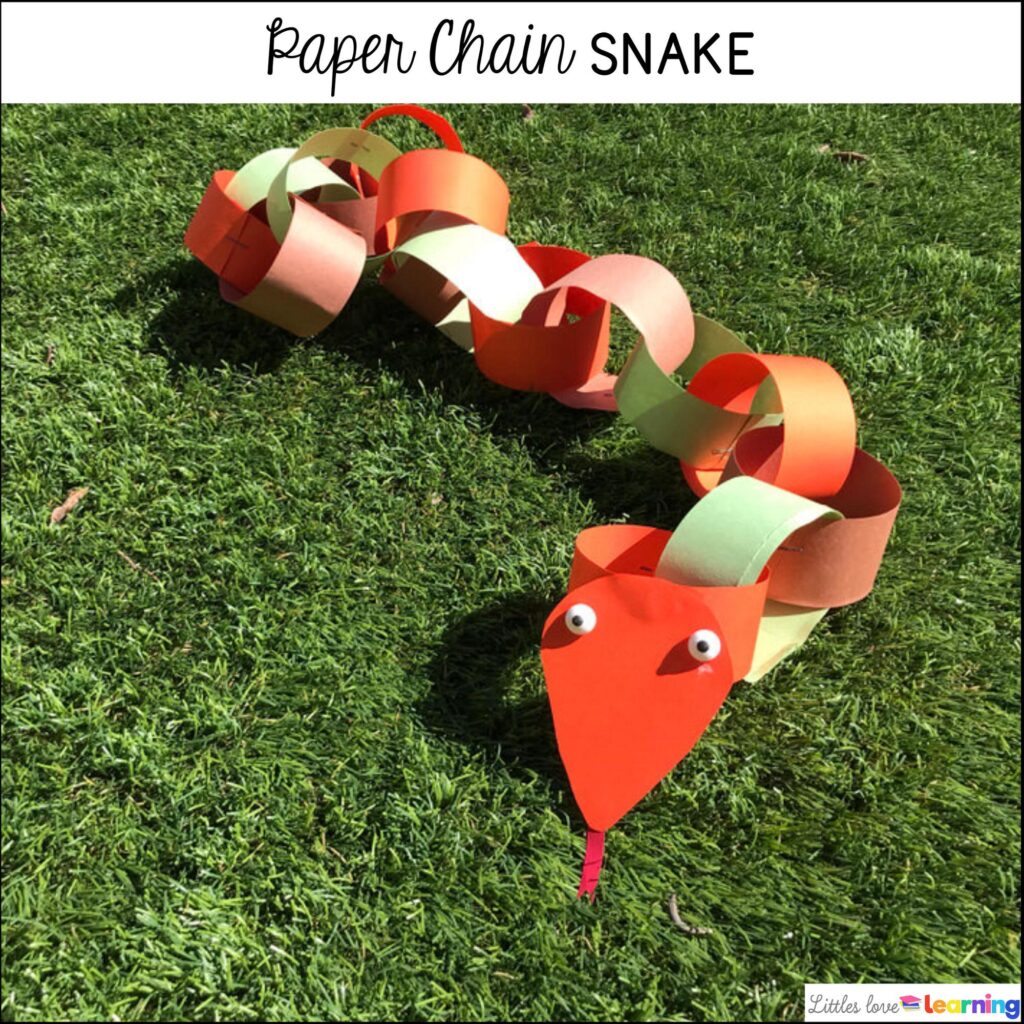 Paper Chain Snake inspired by Dear Zoo for preschool, pre-k, and kindergarten 