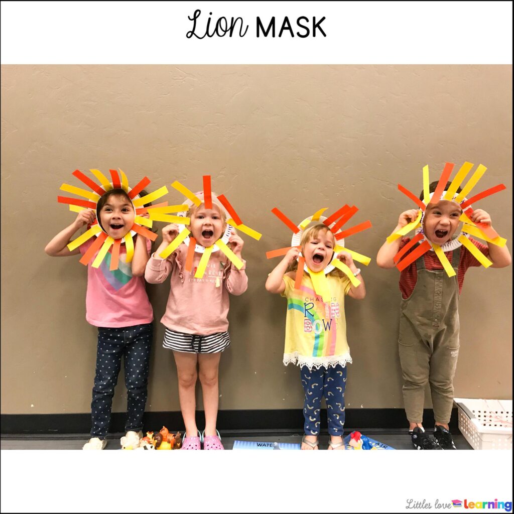 Lion Mask inspired by Dear Zoo for preschool, pre-k, and kindergarten 