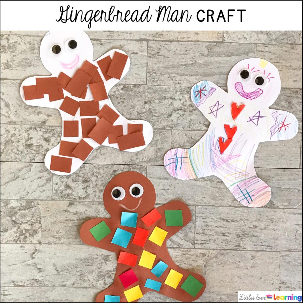 Gingerbread Man Craft inspired by The Ninjabread Man for preschool, pre-k, and kindergarten 